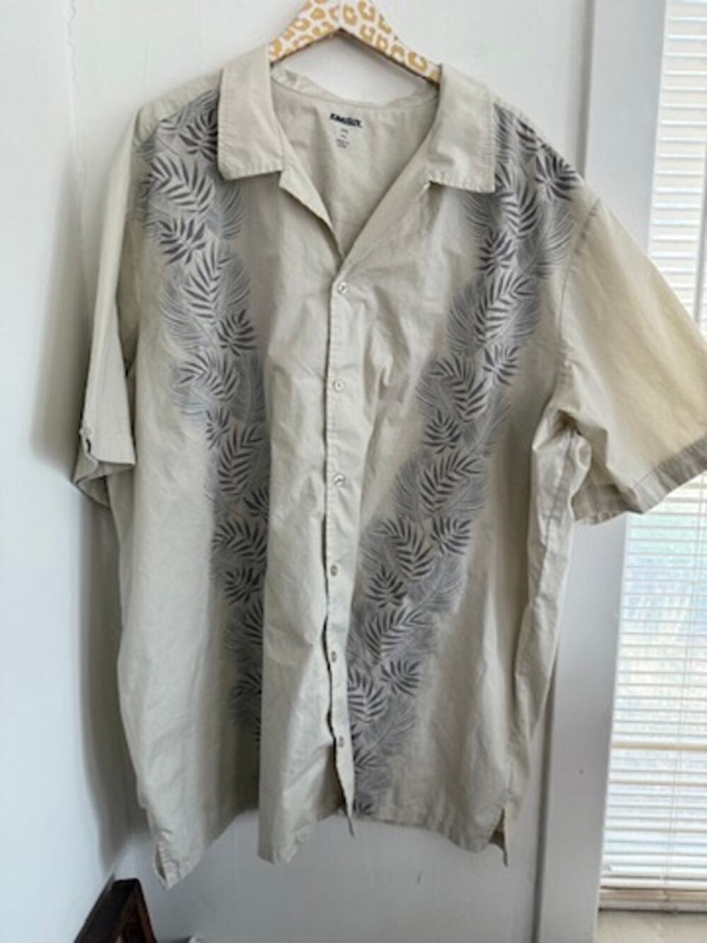 King Size Men's Hawaiian Print Button Front Shirt | Size 4XL Tall